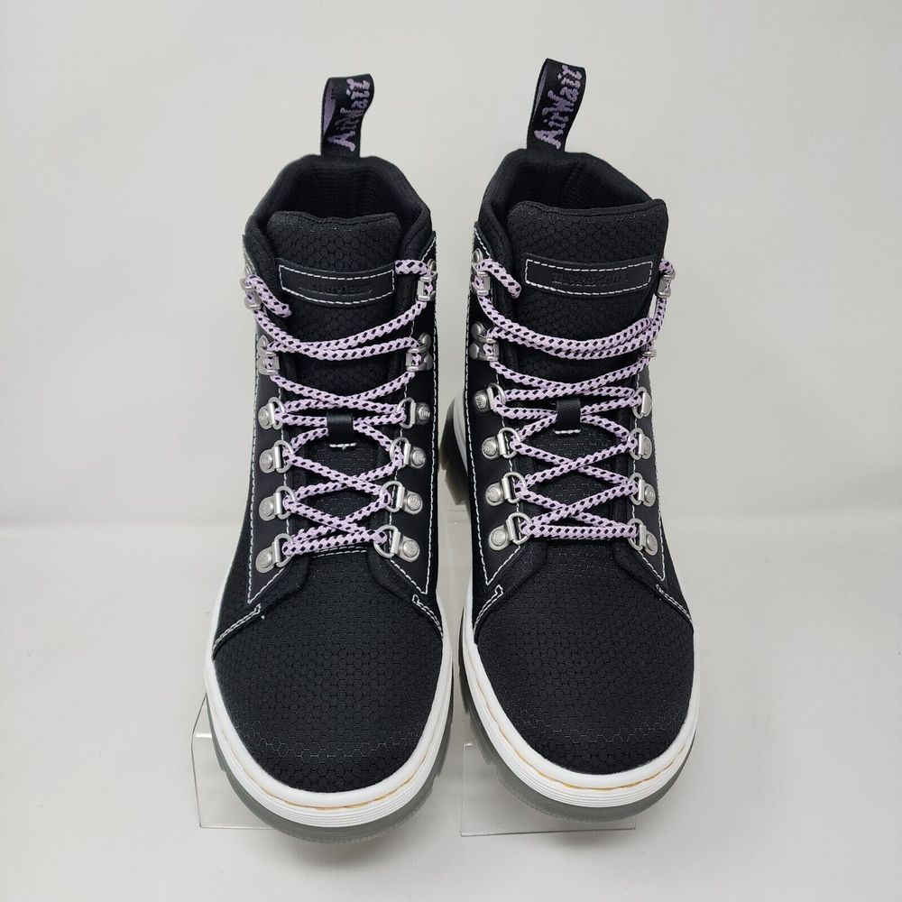 Dr Martens Combat Boots Womens 7 Black Combs Logo Lace Up Hiking Causal Shoes - Picture 5 of 8